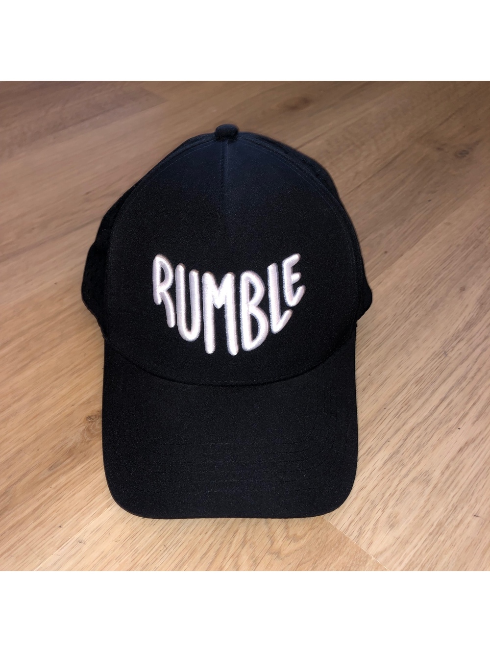 RUMBLE BOXING VENTED BREATHABLE BLACK WHITE HAT ADJUSTABLE SNAPBACK CAP